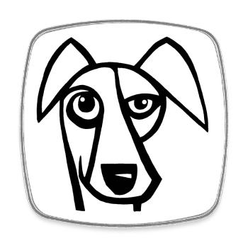 Drôle de chien noir - Magnet carré - blanc - Devant