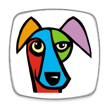 Drôle de chien - Magnet carré - blanc - Devant
