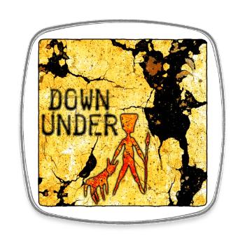 Earth Layer Art Print with Scratch Marks Australia - Square fridge magnet - white - Front