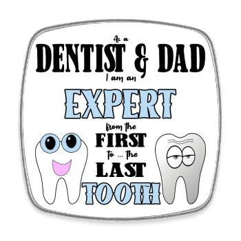 Dentiste papa dentiste papa cadeau - Magnet carré - blanc - Devant