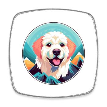 Niedliche Hunderasse Cartoon Kawaii Aquarell - Viereckiger Kühlschrankmagnet - Weiß - Vorne