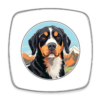 Entlebucher Mountain Dog Breed Cartoon Kawaii Wate - Magnet carré - blanc - Devant