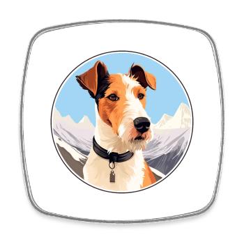 Foxterrier Glatte Hunderasse Cartoon Kawaii Waterc - Viereckiger Kühlschrankmagnet - Weiß - Vorne