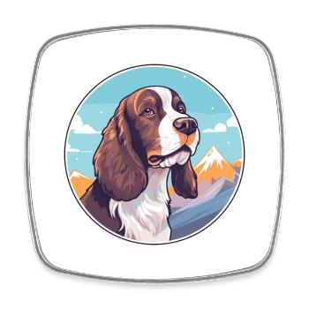English Springer Spaniel Hunderasse Cartoon Kawaii - Viereckiger Kühlschrankmagnet - Weiß - Vorne