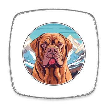 French Bordeaux Mastiff Dog Breed Cartoon Kawaii W - Square fridge magnet - white - Front