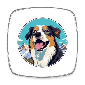 Dunker Hunderasse Cartoon Kawaii Aquarell - Viereckiger Kühlschrankmagnet - Weiß - Vorne