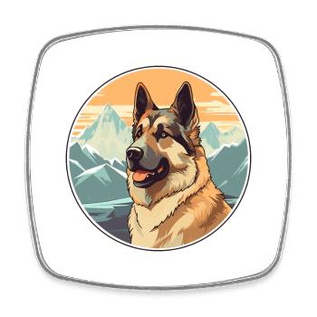 Osteuropäischer Schäferhund Rasse Cartoon Kawaii Wa - Viereckiger Kühlschrankmagnet - Weiß - Vorne