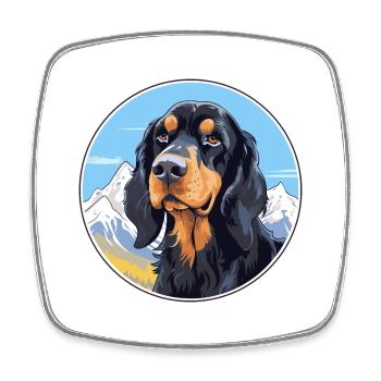 Gordon Setter Hunderasse Cartoon Kawaii Aquarell - Viereckiger Kühlschrankmagnet - Weiß - Vorne