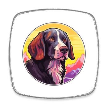 Frison chien d’arrêt race Cartoon Kawaii Watercol - Magnet carré - blanc - Devant