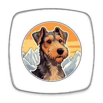 German Hunting Terrier Dog Breed Cartoon Kawaii Wa - Square fridge magnet - white - Front