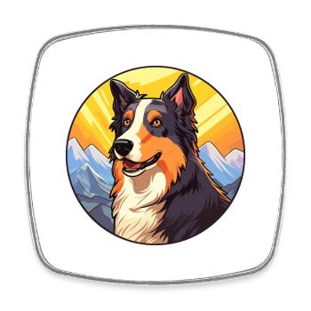 Berger géorgien chien race dessin animé Kawaii Waterco - Magnet carré - blanc - Devant