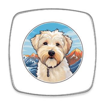 Glen Of Imaal Terrier chien race Cartoon Kawaii Wat - Magnet carré - blanc - Devant