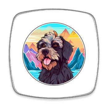 Griffon Nivernais race de chien dessin animé kawaii Waterco - Magnet carré - blanc - Devant
