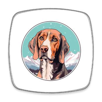 Harrier Dog Breed Cartoon Kawaii Watercolor - Square fridge magnet - white - Front