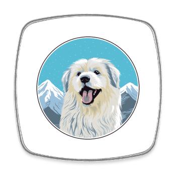 Himalaya Chien De Berger Chien Race Cartoon Kawaii Waterc - Magnet carré - blanc - Devant