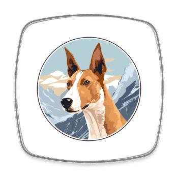 Ibizan Hound Hund Rasse Cartoon Kawaii Aquarell - Viereckiger Kühlschrankmagnet - Weiß - Vorne
