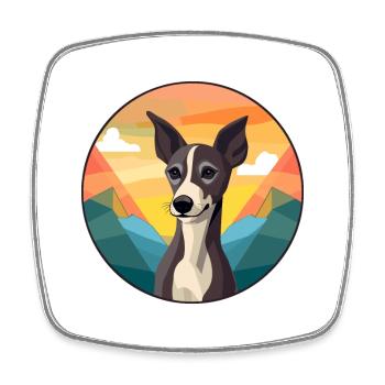 Italian Greyhound Dog Breed Cartoon Kawaii Waterco - Square fridge magnet - white - Front
