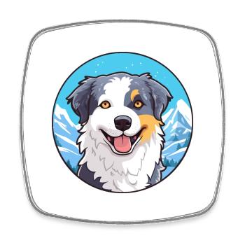 Italien Volpino chien race Cartoon Kawaii Watercolo - Magnet carré - blanc - Devant