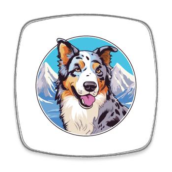 Kaikadi Hunderasse Karikatur Kawaii Aquarell - Viereckiger Kühlschrankmagnet - Weiß - Vorne