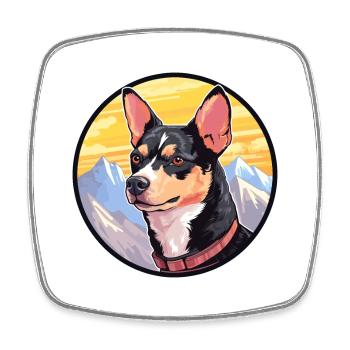 Terrier japonais chien race dessin animé kawaii watercol - Magnet carré - blanc - Devant