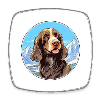 Deutsch Langhaar Vorstehhund Rasse Cartoon Kawaii - Viereckiger Kühlschrankmagnet - Weiß - Vorne