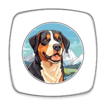 Greater Swiss Mountain Dog Breed Cartoon Kawaii Wa - Square fridge magnet - white - Front
