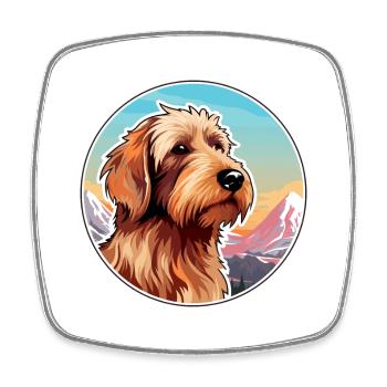 Griffon Fauve De Bretagne Dog Breed Cartoon Kawaii - Square fridge magnet - white - Front