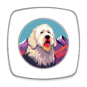 Labradoodle Hunderasse Cartoon Kawaii Aquarell - Viereckiger Kühlschrankmagnet - Weiß - Vorne