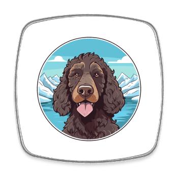Irischer Wasserspaniel Hunderasse Cartoon Kawaii Wasser - Viereckiger Kühlschrankmagnet - Weiß - Vorne