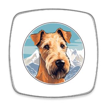 Irish Terrier Hunderasse Cartoon Kawaii Aquarell - Viereckiger Kühlschrankmagnet - Weiß - Vorne