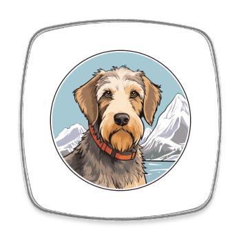 Chien de chasse à poil dur d’Istrie race de chien Cartoon Kawaii - Magnet carré - blanc - Devant