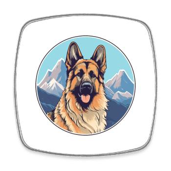 Karst Schäferhund Rasse Cartoon Kawaii Aquarell - Viereckiger Kühlschrankmagnet - Weiß - Vorne