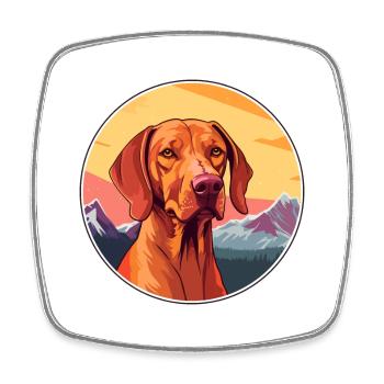 Hungarian Vizsla Dog Breed Cartoon Kawaii Watercol - Square fridge magnet - white - Front
