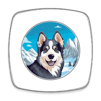 Hygenhund chien race dessin animé Kawaii aquarelle - Magnet carré - blanc - Devant