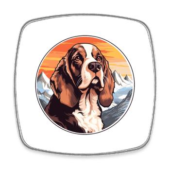 Grand Anglo Francais Dog Breed Cartoon Kawaii Wate - Square fridge magnet - white - Front