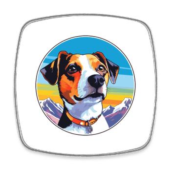 Jack Russell Terrier chien race Cartoon Kawaii Wate - Magnet carré - blanc - Devant