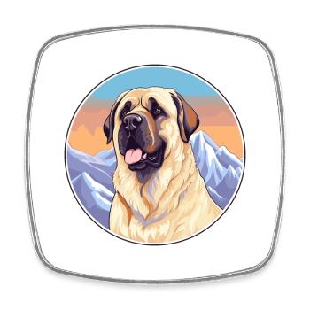 Kangal chien race dessin animé Kawaii aquarelle - Magnet carré - blanc - Devant