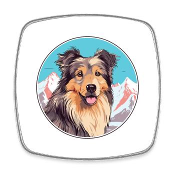 Kuchi Afghanischer Schäferhund Hunderasse Karikatur Kawaii Wate - Viereckiger Kühlschrankmagnet - Weiß - Vorne