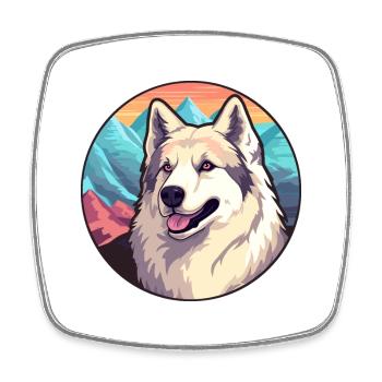 Kyi Leo Hunderasse Cartoon Kawaii Aquarell - Viereckiger Kühlschrankmagnet - Weiß - Vorne