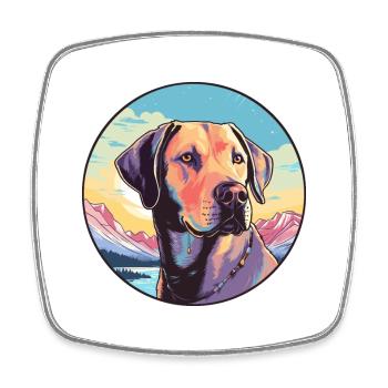 Labrador Retriever Hund Rasse Cartoon Kawaii Waterc - Viereckiger Kühlschrankmagnet - Weiß - Vorne