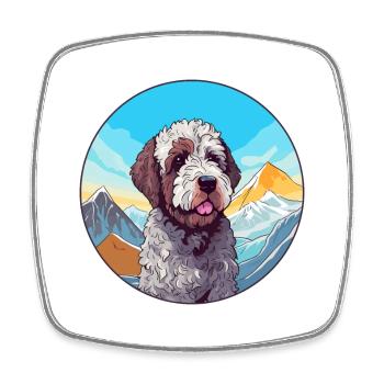 Lagotto Romagnolo Chien Race Cartoon Kawaii Waterco - Magnet carré - blanc - Devant