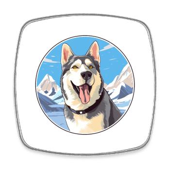 Labrador Husky Hunderasse Cartoon Kawaii Aquarell - Viereckiger Kühlschrankmagnet - Weiß - Vorne