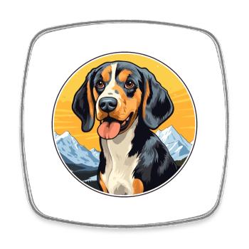 Léopard chien chien race dessin animé Kawaii aquarelle - Magnet carré - blanc - Devant