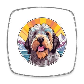 Moyenne asiatique Ovtcharka chien race dessin animé kawaii wa - Magnet carré - blanc - Devant