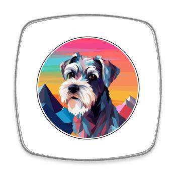 Mittelschnauze Hunderasse Karikatur Kawaii Aquarell - Viereckiger Kühlschrankmagnet - Weiß - Vorne