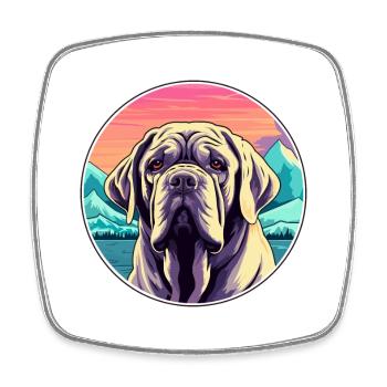 Neapolitan Mastiff Dog Breed Cartoon Kawaii Waterc - Square fridge magnet - white - Front