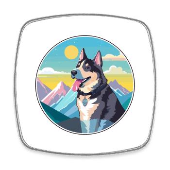 Laufhund Hunderasse Cartoon Kawaii Aquarell - Viereckiger Kühlschrankmagnet - Weiß - Vorne