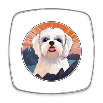 Malteser Shih Tzu Hunderasse Cartoon Kawaii Watercol - Viereckiger Kühlschrankmagnet - Weiß - Vorne