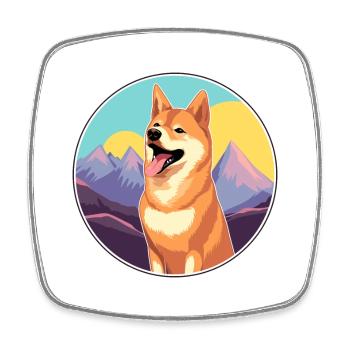 Nouvelle-Guinée Chien Chanteur Race Dessin Animé Kawaii Waterc - Magnet carré - blanc - Devant