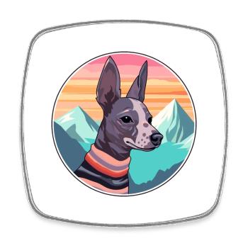 Mexikanische haarlose Hunderasse Cartoon Kawaii Watercol - Viereckiger Kühlschrankmagnet - Weiß - Vorne